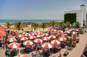 open-air, beachfront restaurant