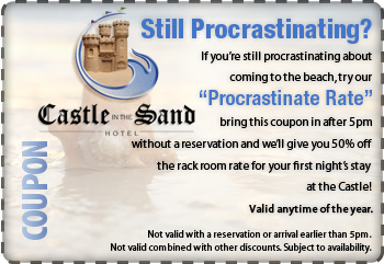 procrastinate coupon 50% off reservations after 5pm