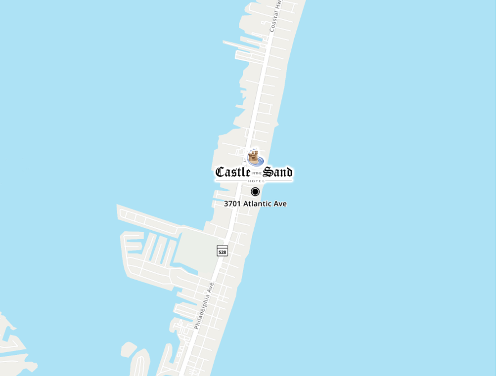 a map showing the location of the beach